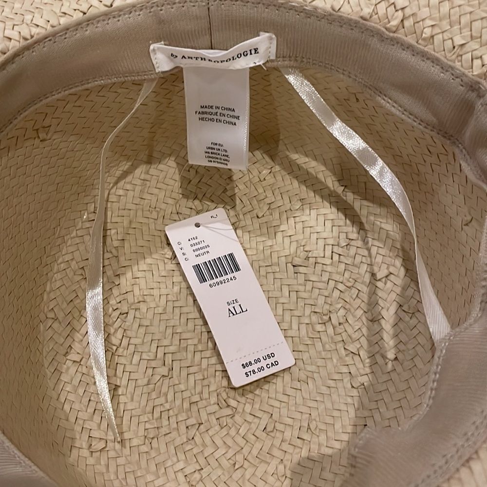Anthropologie Thalia Woven Bucket Hat Flower Pot NWT Adjustable Sold Out style. - Picture 7 of 8